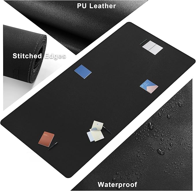 CENNBIE 71" x 35.5" Leather Desk Mat, Extra Large Desk Pad Blotter Protector - Image 3