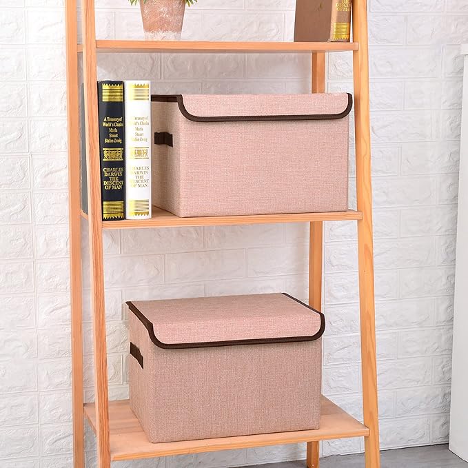 Bagnizer Linen Fabric Foldable Storage Cube Bin Organizer Basket - Image 3