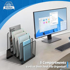 2 Pack Inclined 5-Section Desk File Organizer, Vertical File Folder Holder File - Image 5