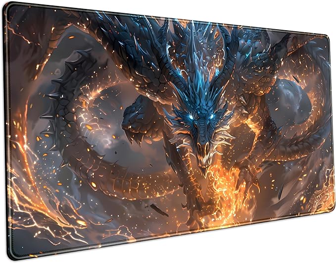 Cute Anime Dragon Desk Mat Kawaii Mouse Pad Gaming XXL Large Extended Desk Matt by LuckyCow