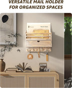 Rebee Vision Farmhouse Mail Organizer Wall Mount – Decorative Key and Mail - Image 4