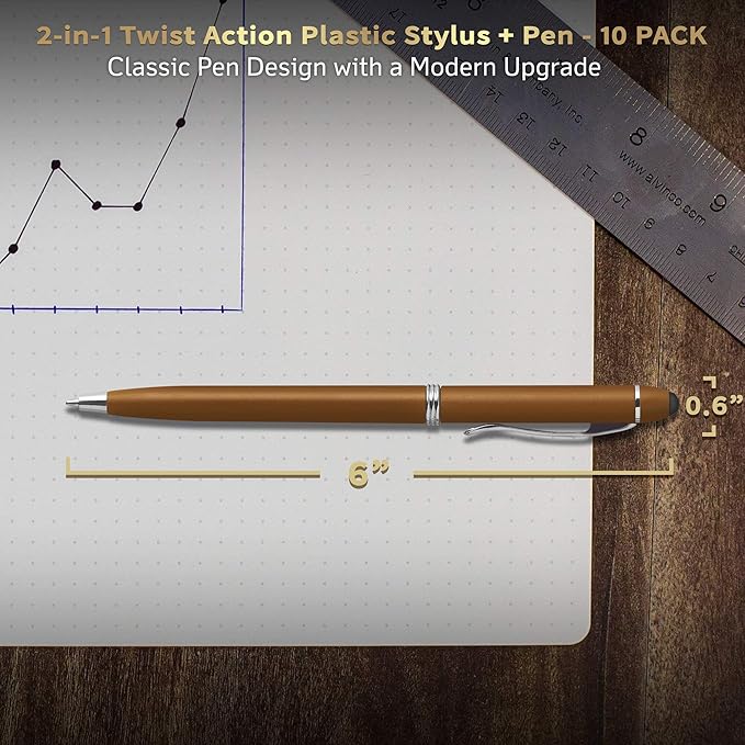 DISCOUNT PROMOS Twist Action Plastic Stylus Pens, Bulk Pack - Image 5