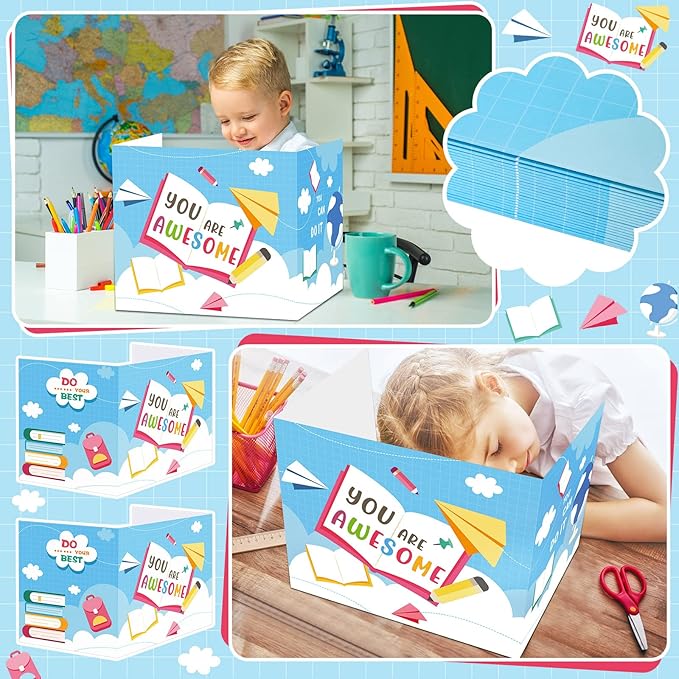 24 Pcs Privacy Boards for Student Desks Bright Colored Classroom Desk Divider - Image 4