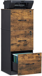 vasagle 3 drawer file cabinet with locks, for, main product view