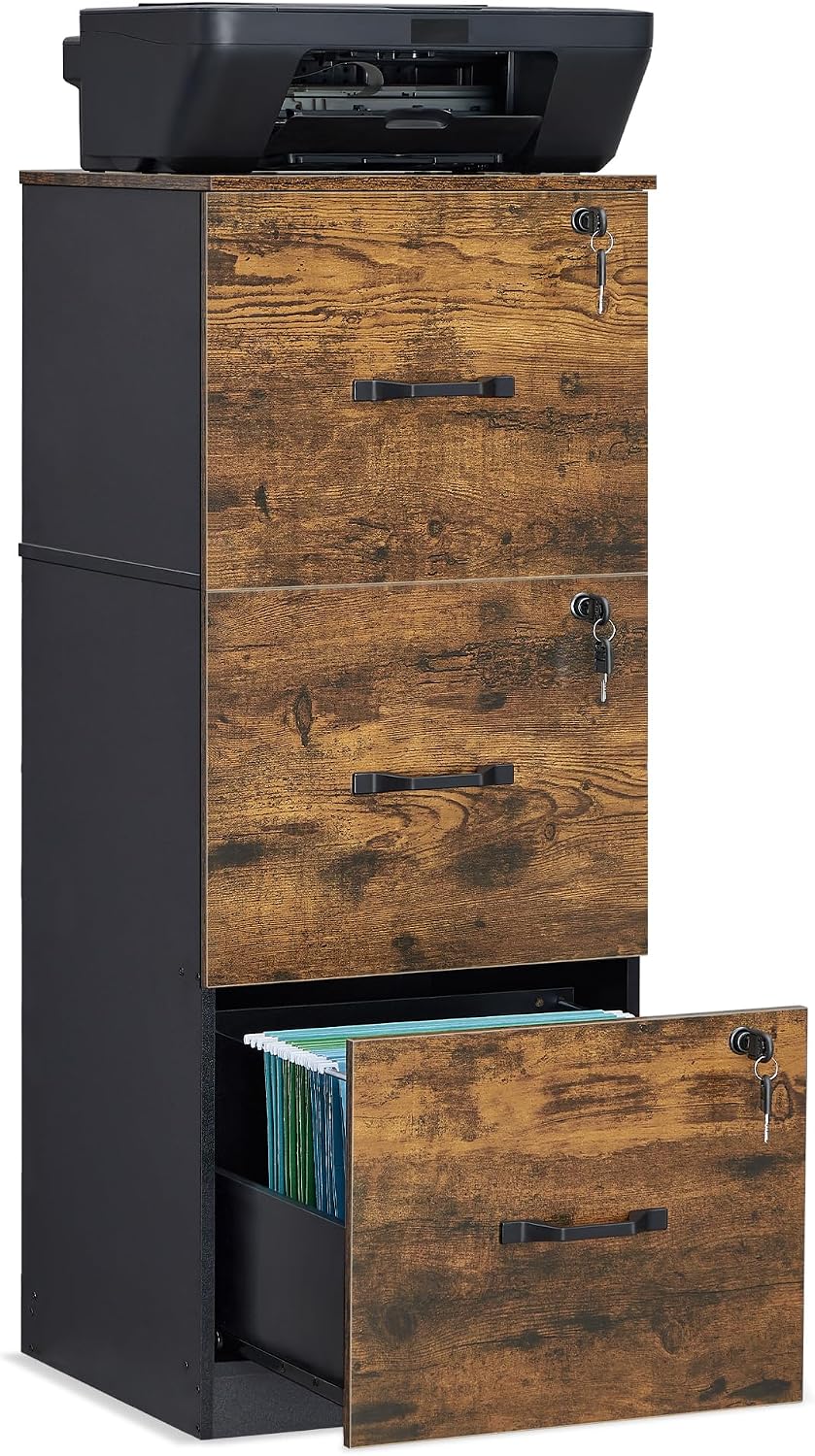 vasagle 3 drawer file cabinet with locks, for, main product view