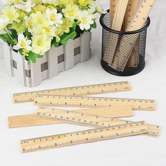 144 Packs Wooden Rulers, 8 Inch Double Sided Wood School Ruler - Image 4