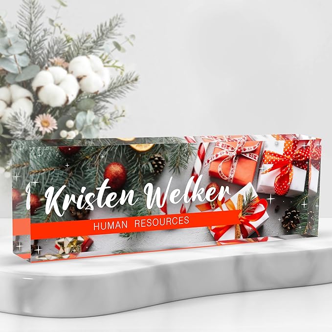 Personalized Name Plate for Desk Custom Acrylic Desk Name Plate Custom Employee by AZUFEMOS