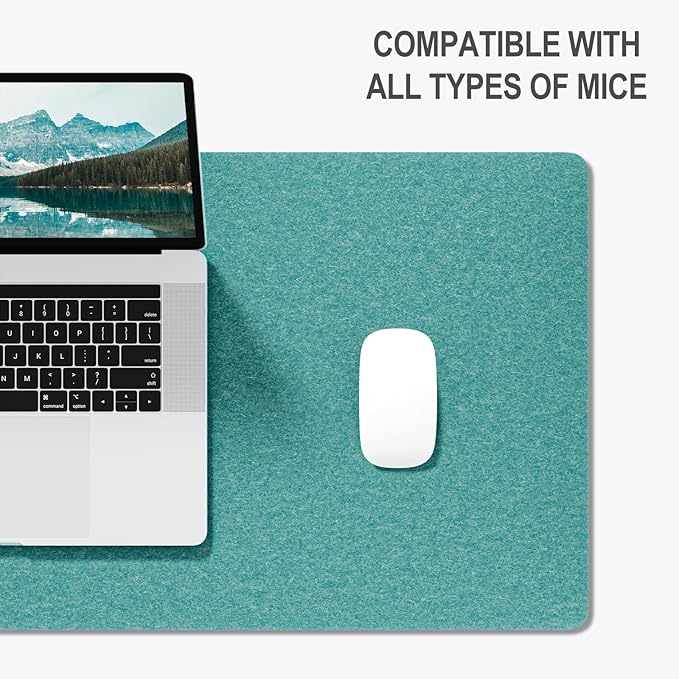 Auhoahsil Felt Desk Mat, Minimalist Large Mouse Pad XXL 35.5 x 15.7 in - Image 4