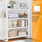HCHQHS Bookshelf, 4-Tier Industrial Bookcase, Freestanding Tall Bookshelves - Image 4