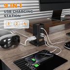 USB Charging Station for Multiple Devices PD 65W, TESSAN 9-in-1 USB C Charger - Image 4