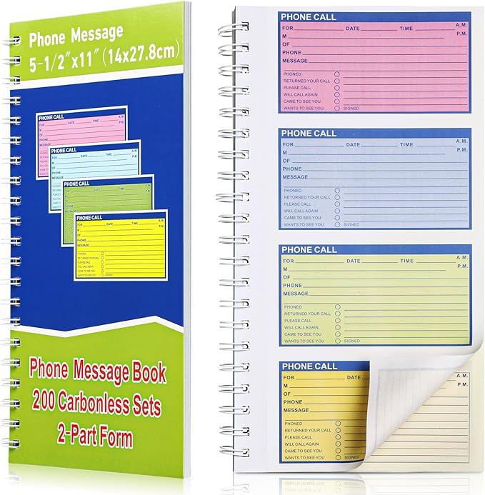 Sinmoe 1 Pcs Spiral Bound Phone Message Book by Sinmoe