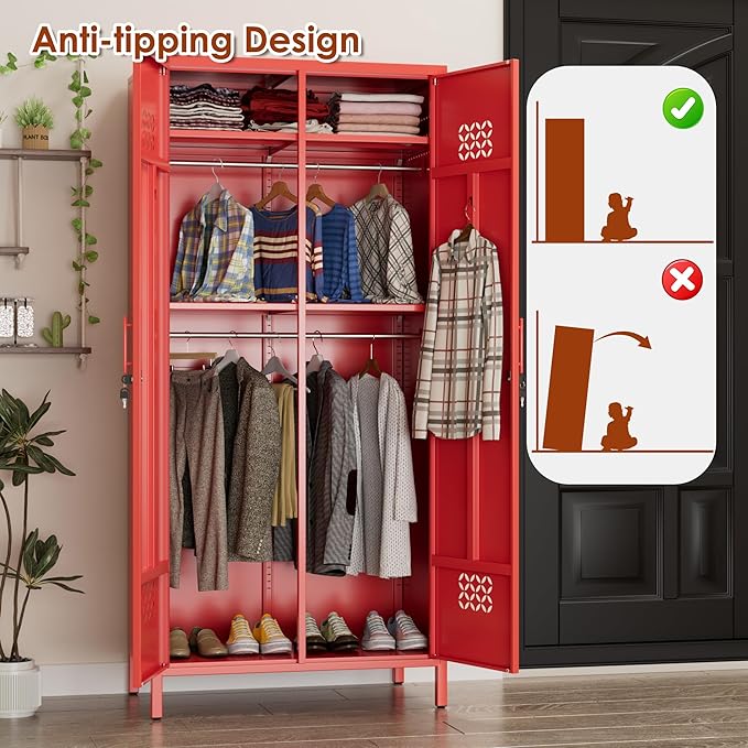 SUPEER 2 Doors Metal Storage Locker - Image 5