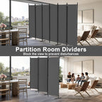 Kecreque 6 Panel Room Divider, 6ft Folding Screen Portable Wall Partition Room - Image 4