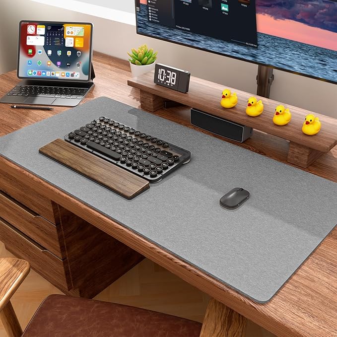 Auhoahsil Felt Desk Mat, Minimalist Large Mouse Pad XXL 35.5 x 15.7 in - Image 6