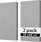 Olanglab Sound Absorbing Acoustic Wall Panels 2 Pack, Large Fabric Wrapped by Olanglab