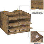 Snughome Vintage Wood File Organizer Desktop, 13.7‘’ Document Letter Mail Tray - Image 7