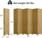 Cozy Castle Wood Room Divider, 6 Panels Folding Privacy Screen, 66.9'' Wall - Image 2