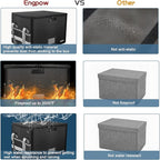 ENGPOW File Box with Lock, Fireproof Document Box with Zipper＆Pockets, - Image 3