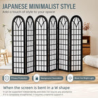 Aletheiawu Room Divider and Folding Privacy Screen, 6 Panel Japanese Shoji - Image 2