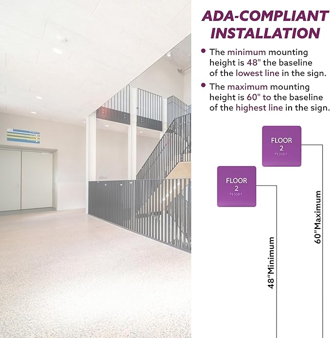 Spruce ADA Floor 2 Sign with Braille – Made from Durable Acrylic and Ready to - Image 4