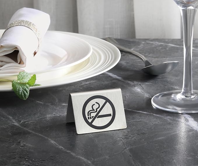 New Star Foodservice Stainless Steel Table Tent Sign, 2 x 1.5-Inch) - Image 4