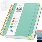 Bullet Dotted Journal Spiral Notebook, 300 Pages Leather Notebooks by OMEYA