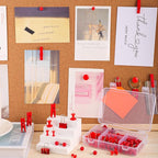 200 Pieces Push Pins, 5 Style Red Thumb Tacks Decorative Push Pins - Image 3