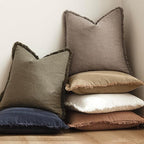 Foindtower Set of 2 Decorative Linen Fringe Throw Pillow Covers Boho Farmhouse - Image 6