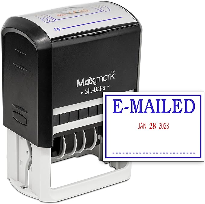 MaxMark Large Self-Inking Rubber Date Office Stamp by Maxmark