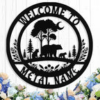 Custom Bear Metal Sign, Custom Bear Metal Wall Art Decor, Personalized Last by logo