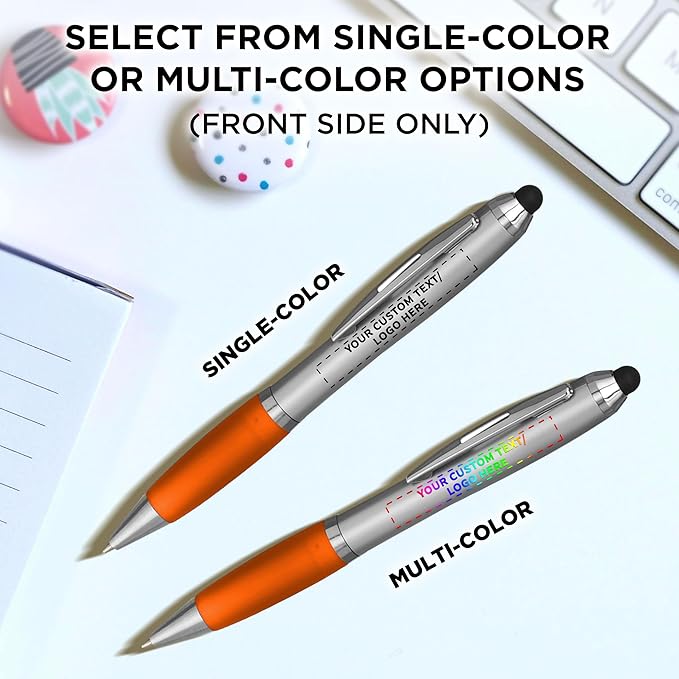 DISCOUNT PROMOS Custom Stylus Ballpoint Pens Set of 100, Personalized Bulk Pack - Image 6