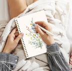 JWVK Vintage Wild Flower Spiral Notebook, Rustic Floral Botanical Notebooks - Image 5
