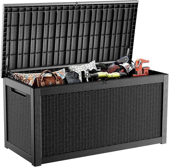 EasyUp 320 Gallon Deck Boxes Waterproof, Outdoor Large Storage Boxes by EASYUP
