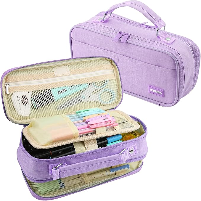 JOINPRO Pencil Case, Large Capacity Pencil Case Organizer; Double Zipper by JOINPRO