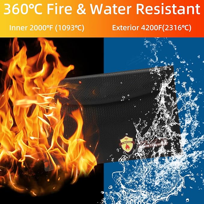 2 Pack Small Fireproof Bag, Non-itchy Fireproof Wallet Bag - Image 3