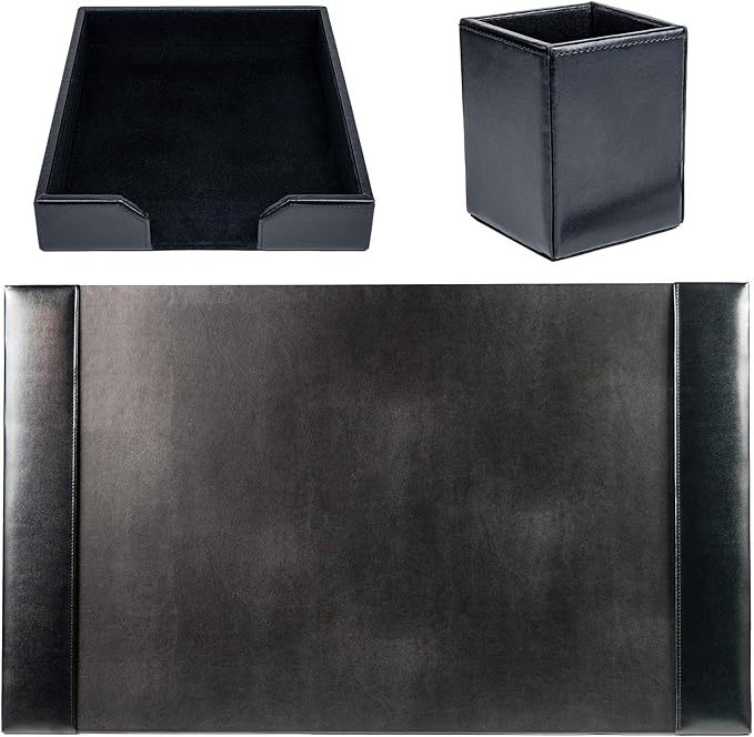 Dacasso Bonded Set Luxury Leather Desk Pad & Desk Organization Essentials - Image 5