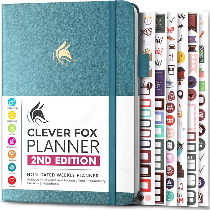Clever Fox Planner 2nd Edition – Colorful Weekly & Monthly Goal Planner by CleverFox