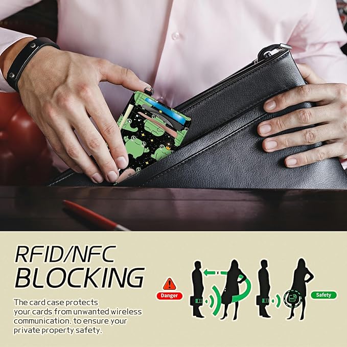 BWEGRHE Small Travel Wallets, Princess Frog Slim Minimalist Front Pocket Wallet - Image 3