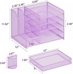 Marbrasse Desk Organizer with File Holder, 5-Tier Paper Letter Tray Organizer - Image 6