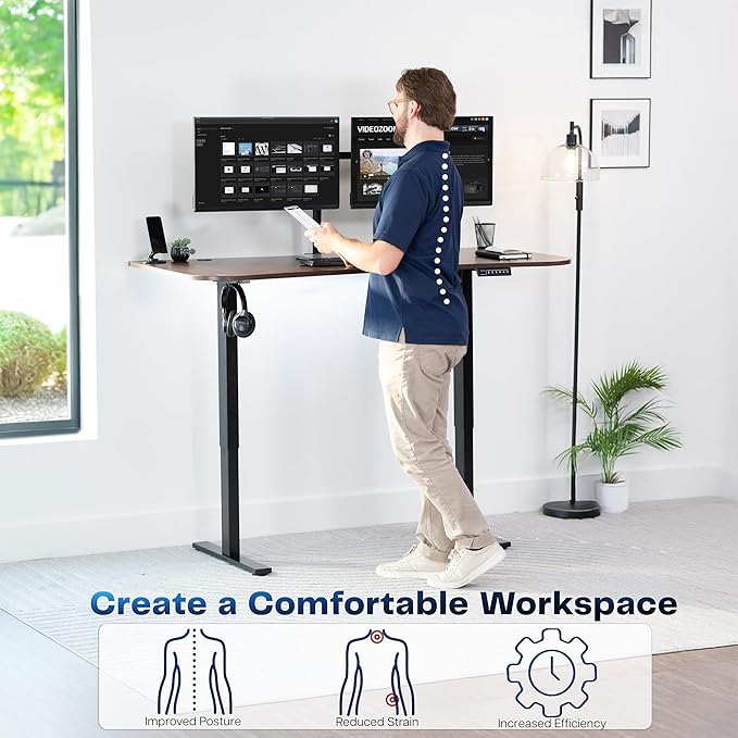 VIVO Electric 63 x 32 in Standing Desk, Memory Height Adjustment, 1B Series - Image 4