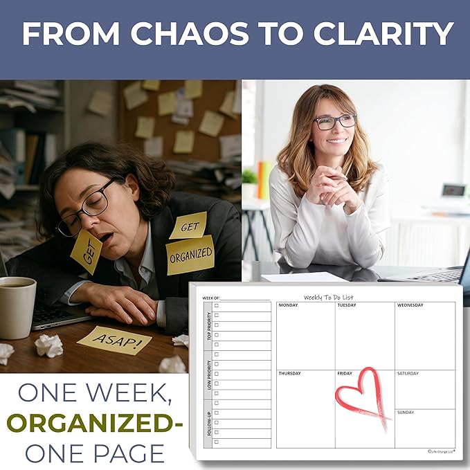 Weekly TO DO List Notepads Task Pad Planner w/Daily Checklist, Priority ToDo & - Image 4