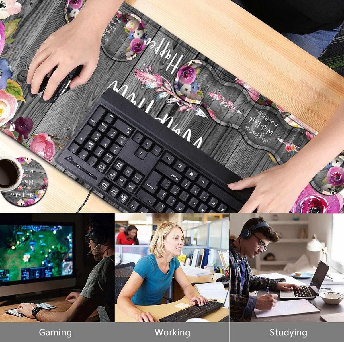 Office Desk Pad,Large Mouse Pad,Laptop Desk Table Protector Writing Mat, Ergo...