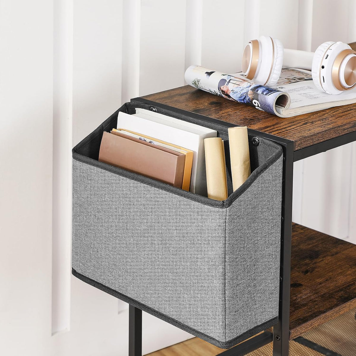 MAHANCRIS Printer Stand with Storage Bag, 3-Tier Mobile Under Desk Printer Ca...