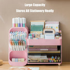 desk organizer with pen pencil holder, pen organizer, close-up detail