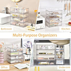2 Pack Stackable Makeup Organizer, 12.1''L Acrylic Bathroom Organizer and - Image 8