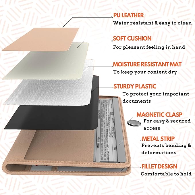 Premium Leather Magnetic Shut Car Registration & Insurance Card Holder - Image 5