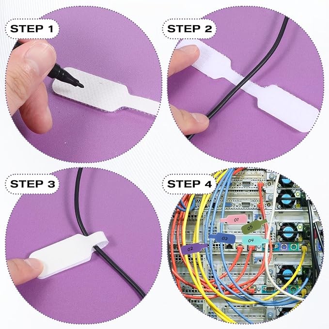 40 Pcs Cable Labels for Cords, 1.57× 0.78" 8 Colors Cord Labels for Electronics - Image 4