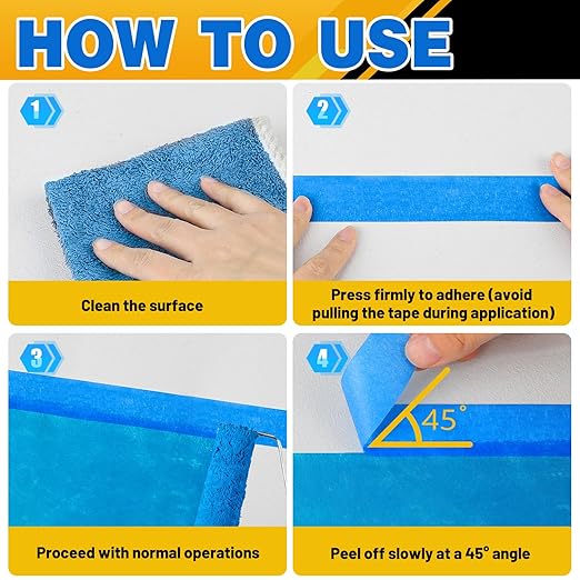 Aheroi Painters Masking Tape, 120℃/24 Rolls Blue Painting Tape Automotive - Image 7