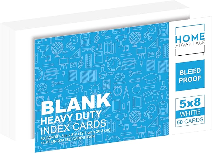 Home Advantage 5x8 Blank Index Cards by HomeAdvantage