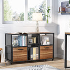 tribesigns 2 drawer wood file cabinets, modern mobile shown in use